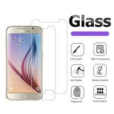 Samsung S6 Screen Protector Bubble Clear Tempered Glass 9H Hardness, High Transparency, Dust-Free- (2 Pack)