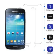 Tempered Glass Protector for Samsung Galaxy S4 Mini Screen Bubble Clear (2 Pack)