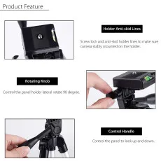Adjustable Aluminium Phone Tripod Stand with Holder & Bag - Capture Perfect Shots
