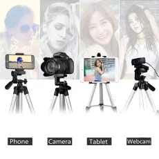 Adjustable Aluminium Phone Tripod Stand with Holder & Bag - Capture Perfect Shots
