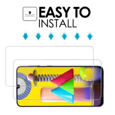 Screen Protector for Samsung M31 Prime Tempered Glass UK Oleophobic Coating, Crystal Clear, Ultra Thin - (2 Pack)