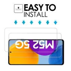 Samsung M52 5G Screen Protector Tempered Glass Crystal Clear, Ultra Thin, Scratch Resistant - (2 Pack)