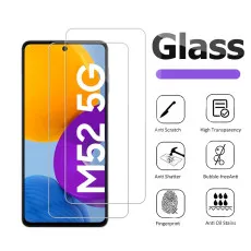 Samsung M52 5G Screen Protector Tempered Glass Crystal Clear, Ultra Thin, Scratch Resistant - (2 Pack)