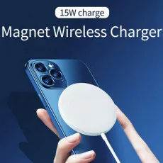 15W MagSafe Wireless Charger – Fast Magnetic Pad for iPhone 15/14/13/12, Slim & Portable Design
