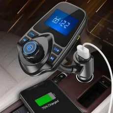 Universal FM Transmitter for Car – Bluetooth Handsfree, MP3, and Dual USB Charger