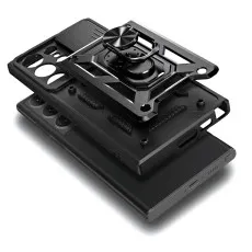 Samsung S23 Plus Ring Case UK Cover Heavy Duty Shockproof with Slide Camera Protective Case Cover-Black