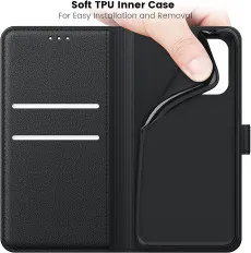 Nokia G21 Book Case (2022) Leather Flip Wallet Magnetic Case Cover - Black