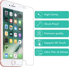 iPhone 6s Screen Protector UK Tempered Glass Film Ultra Clear 9H Hardness (2Pack)