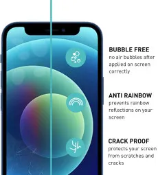 iPhone 12 mini Anti Scratch 9H Hardness Crystal Clear Tempered Glass (2 Pack)