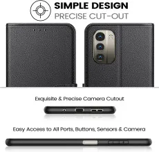 Case For Nokia G11 (2022) Leather Flip Book Magnetic Case Cover - Black