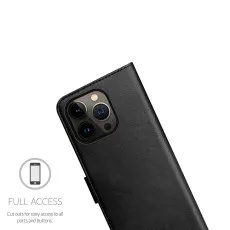 iPhone 14 Pro Max Case (2022) Magnetic Closure, Stand Function and Card Slot PU Leather Flip