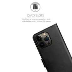 iPhone 14 Pro Max Case (2022) Magnetic Closure, Stand Function and Card Slot PU Leather Flip