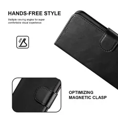 iPhone 14 Wallet Case (2022) Flip Leather Stand Function and Card Slot PU Black Cover