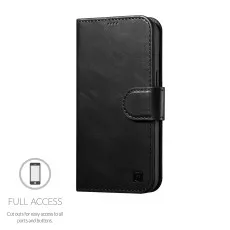 iPhone 14 Wallet Case (2022) Flip Leather Stand Function and Card Slot PU Black Cover