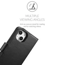 iPhone 13 Mini Wallet Case – Premium Black Leather Cover with Stand Function