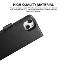 iPhone 13 Mini Wallet Case – Premium Black Leather Cover with Stand Function