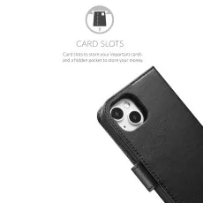 iPhone 13 Mini Wallet Case – Premium Black Leather Cover with Stand Function