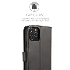 iPhone 12 Pro Wallet Case (2020) phone Cover With Magnetic Flip Closure Card Slots Black