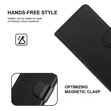 Wallet Case For iPhone 11 Pro (2019) Leather Cover With Magnetic Flip Closure Card Slots Black