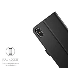iPhone XS Wallet Case (2018) With Magnetic Folding Strip Kickstand