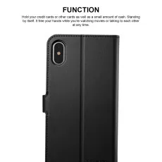 iPhone XS Max Wallet Phone Case (2018) Flip Magnetic Credit Card Slots Leather Cover