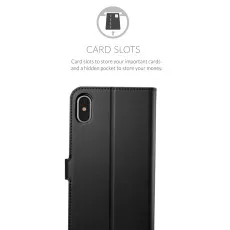 iPhone XS Max Wallet Phone Case (2018) Flip Magnetic Credit Card Slots Leather Cover