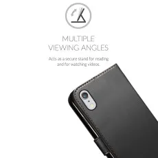 iPhone XR Wallet Case (2018) - Flip Magnetic Leather Cover Black