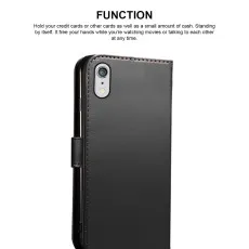 iPhone XR Wallet Case (2018) - Flip Magnetic Leather Cover Black