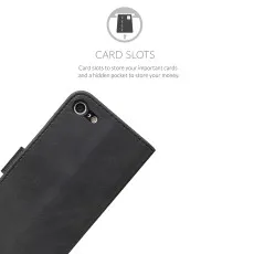 Black Case Wallet iPhone 6 (2014) With Magnetic Flip Closure Cover