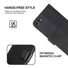 Black Case Wallet iPhone 6 (2014) With Magnetic Flip Closure Cover