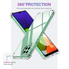 Samsung A22 Bumper Case with Minimalist Design Shockproof Slim Case , Crystal Clear