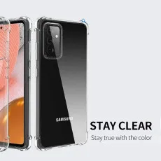 Samsung A72 Clear Bumper Case TPU Cover Protective with Minimalist Design, Crystal Clear