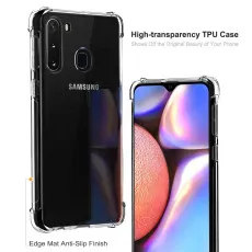 Samsung A21 Bumper Case Clear TPU Cover Protective Shockproof Slim Case, Crystal Clear