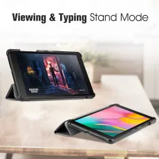 Samsung Galaxy Tab A 8.0 2019 Smart Case Slim Magnetic Trifold Stand Cover Model SM-T290 / SM-T295 (Black)