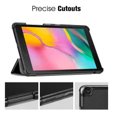 Samsung Galaxy Tab A 8.0 2019 Smart Case Slim Magnetic Trifold Stand Cover Model SM-T290 / SM-T295 (Black)