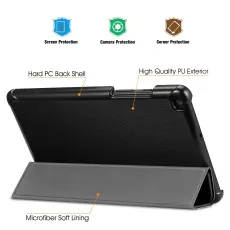 Samsung Galaxy Tab A 8.0 2019 Smart Case Slim Magnetic Trifold Stand Cover Model SM-T290 / SM-T295 (Black)