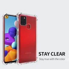 Samsung A21s Bumper Case with Minimalist Design, Shockproof Slim Cover, Crystal Clear