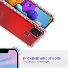 Samsung A21s Bumper Case with Minimalist Design, Shockproof Slim Cover, Crystal Clear
