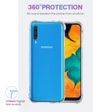 Samsung A30s Bumper Clear Case Cover Minimalist Design, Shockproof Slim Crystal Clear
