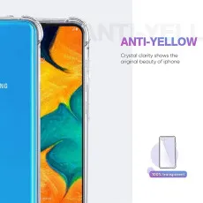 Samsung A30s Bumper Clear Case Cover Minimalist Design, Shockproof Slim Crystal Clear