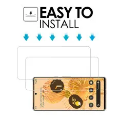 Google Pixel 6 Screen Protector Tempered Glass Case Friendly Film with Phone Stand - (2 Pack)