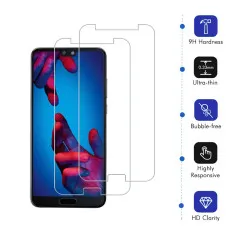 Huawei P20 Screen Protector Tempered Glass Case Friendly Film (2 Pack)