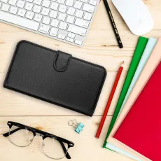 Huawei P8 Wallet Case Leather Flip Magnetic Cover With Card Pocket Slots Black