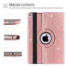 Case for iPad 10.2 9th Gen 360 Bling Rose For iPad (A2603, A2604) 2021 Magnetic Flip Cover
