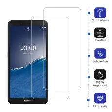 Nokia C3 Screen Protector Crystal Clear Tempered Glass