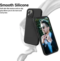 Case For iPhone 13 pro max Black Bumper Slim Silicone Soft