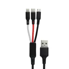 3 In 1 High Quality Fast Charging USB C, 8pin and Micro Cable
