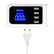Universal 4 USB 20W Fast Charging Hub Splitter Charger Station For Smartphone