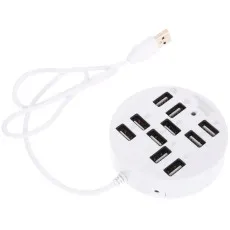 8 Ports USB 2.0 Portable Round Hub High Speed