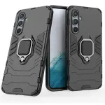 Samsung S24 Square Ring Case Shockproof Protective Case Cover-Black
